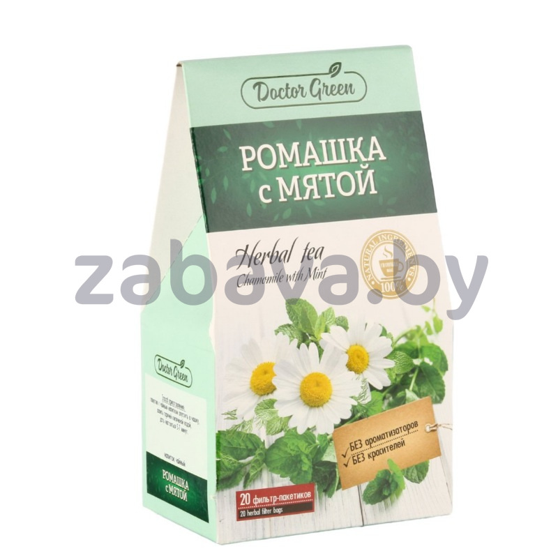 Напиток чайный Doctor Green ромашка с мятой, 20 пак. по 1 г