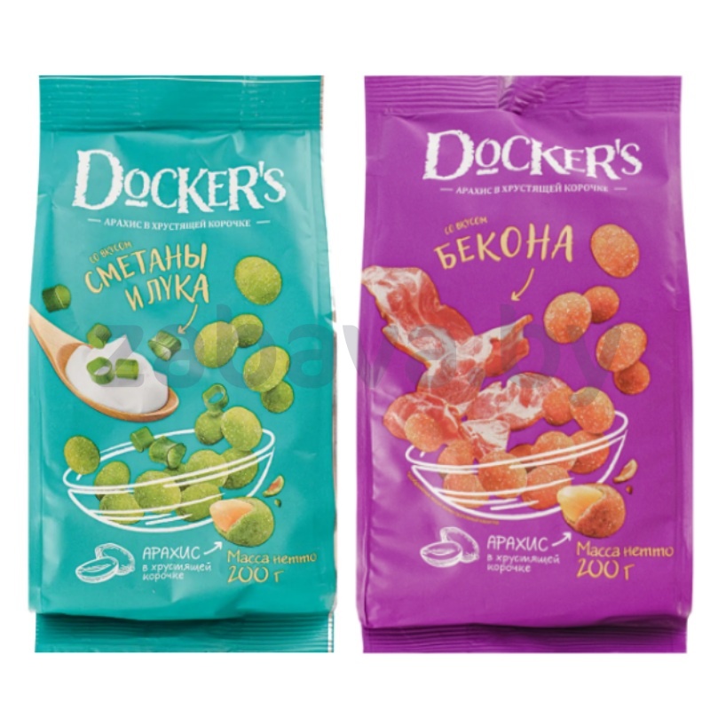 Арахис Docker's, бекон и сметана и лук, 200 г
