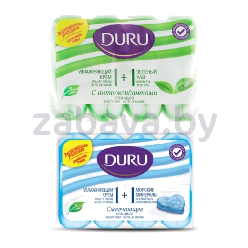 Крем-мыло Duru 1+1, 4 шт. по 80 г, морские минералы или зел. чай