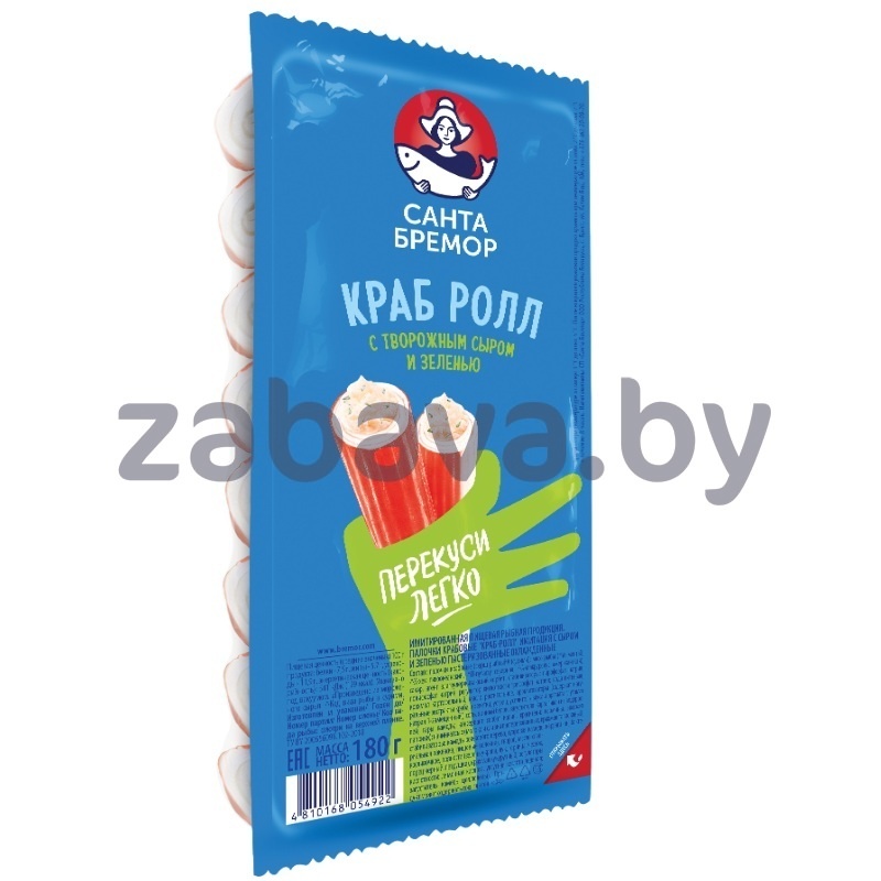 Краб-ролл «Санта Бремор» с твор. сыром и зеленью, охл., 180 г