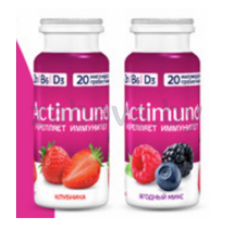 Продукт к/м Actimuno, 1,5%, 95 г,  клубника или ягодный микс