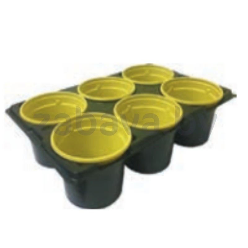 Набор для рассады, 6 горшков, 9×6,8 см, с подставкой