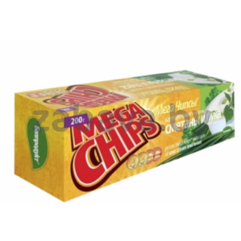 Чипсы Mega Chips, сметана-лук, 200 г