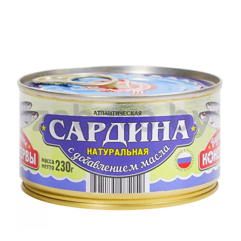 Сардина «Вкусные консервы», натур. (иваси) с доб. масла, 230 г