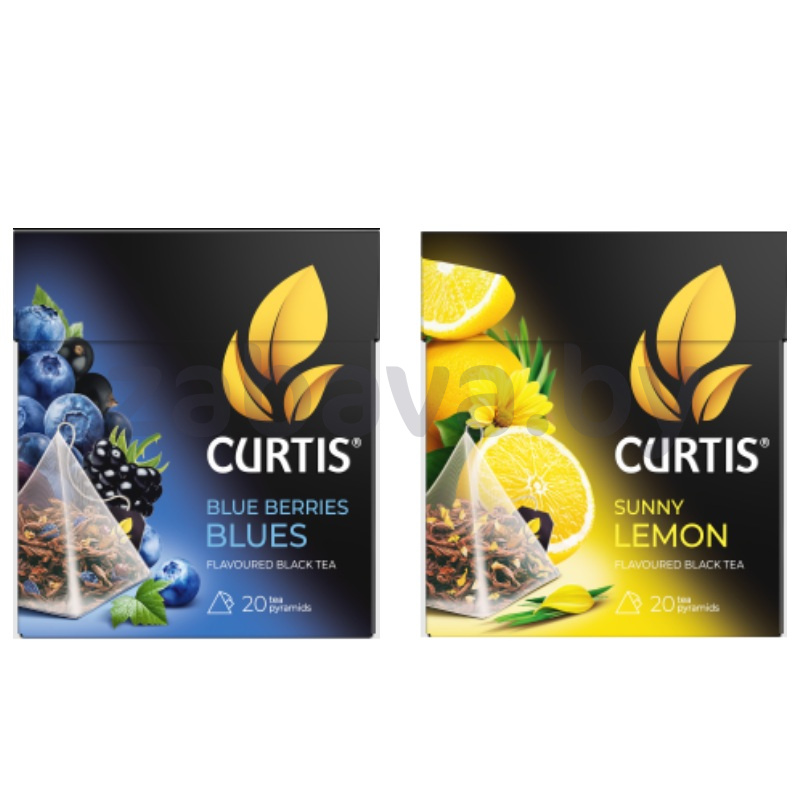 Чай Curtis черный, Blue Berries или Sunny Lemon, 20 пирамидок