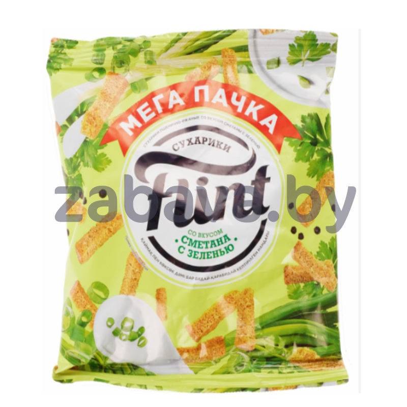 Сухарики Flint, сметана с зеленью и красная икра, 100 г