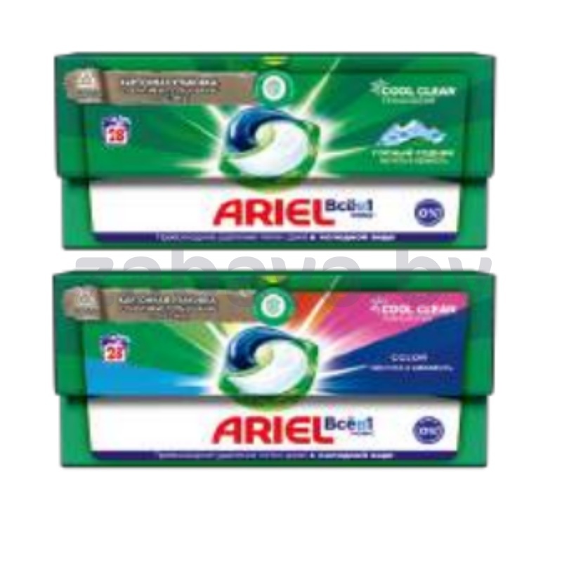 Капсулы для стирки Ariel, Color или «Горный родник», 28 шт.