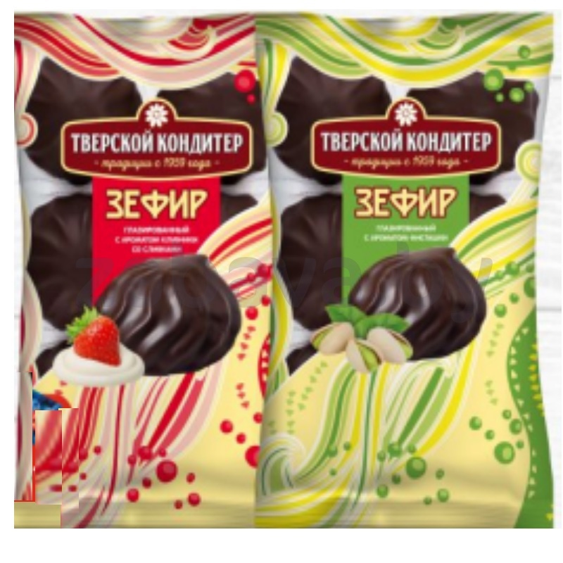 Зефир «Тверской кондитер», клубника со сливками или фисташка, 205 г