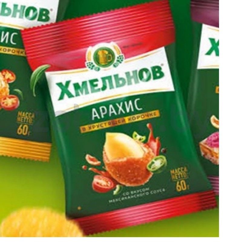 Арахис «Хмельнов», в хрустящей корочке, 60 г, в ассорт.