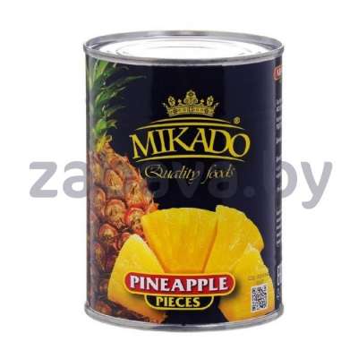 Ананасы Mikado кусочками в сиропе, 580 мл