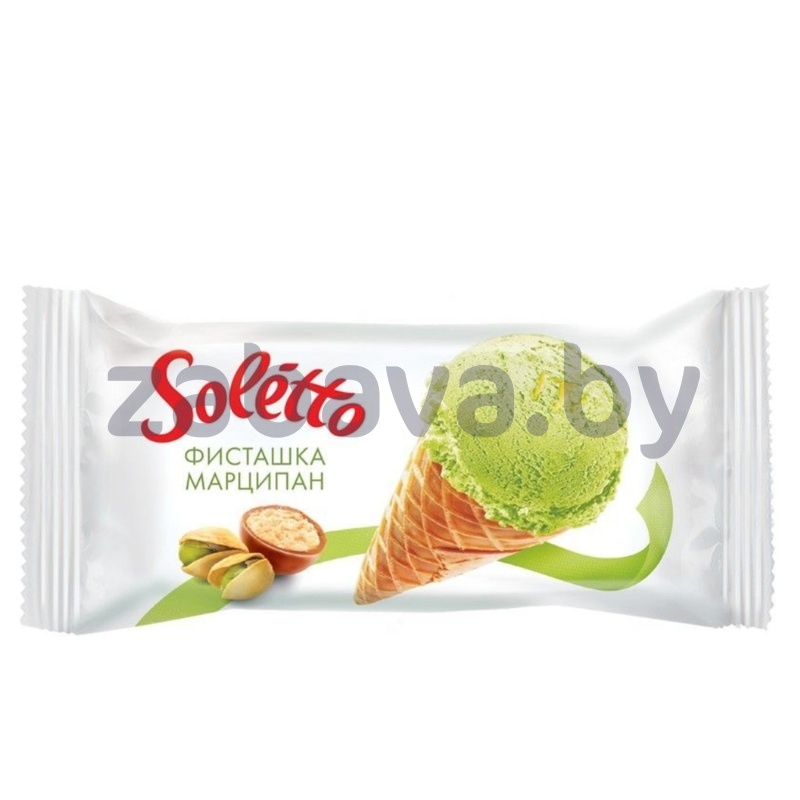 Мороженое Soletto, фисташка-марципан, 75 г