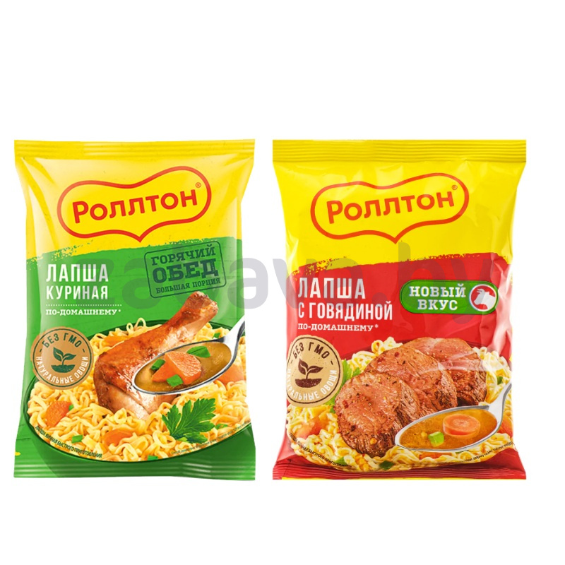 Лапша «Роллтон», по-домашнему, с курицей/говядиной, 85 г