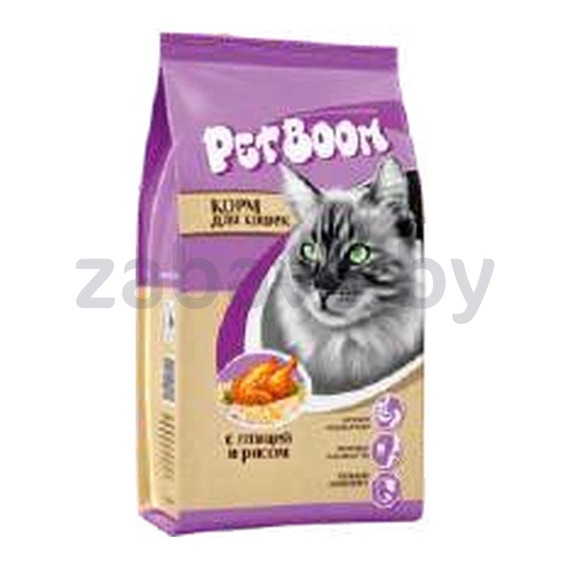 Корм PetBoom для кошек с птицей и рисом, 400 г