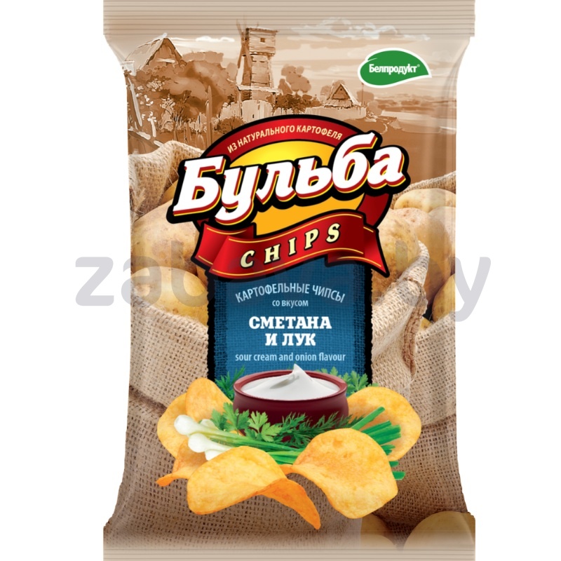 Чипсы «Бульба Chips» сметана и лук, 75 г