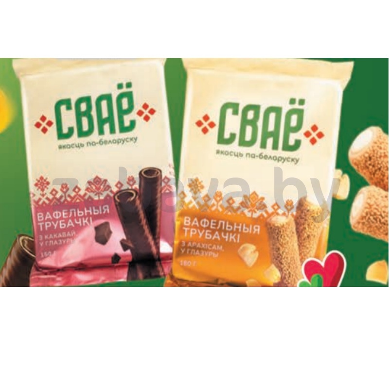 Трубочки вафельные «Сваё», какао/арахис, в глазури, РБ, 150 г