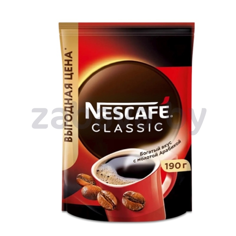 Кофе Nescafe Classic, раств. с добавл. молотого, 190 г