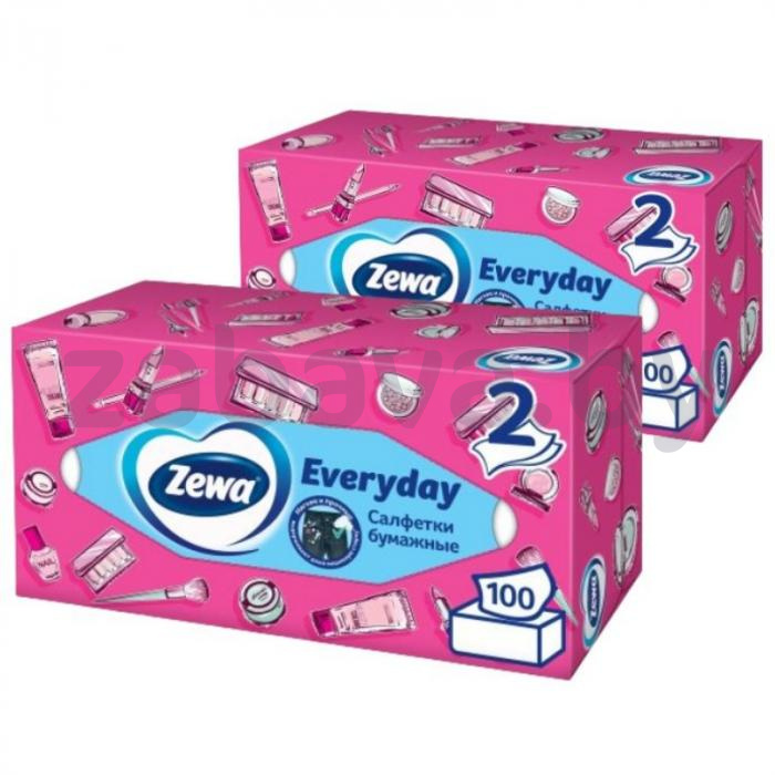 Салфетки бум. Zewa Everyday, 2 слоя, 100 шт.