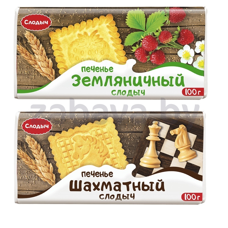 Печенье «Слодыч», 100 г, земляничный/шахматный