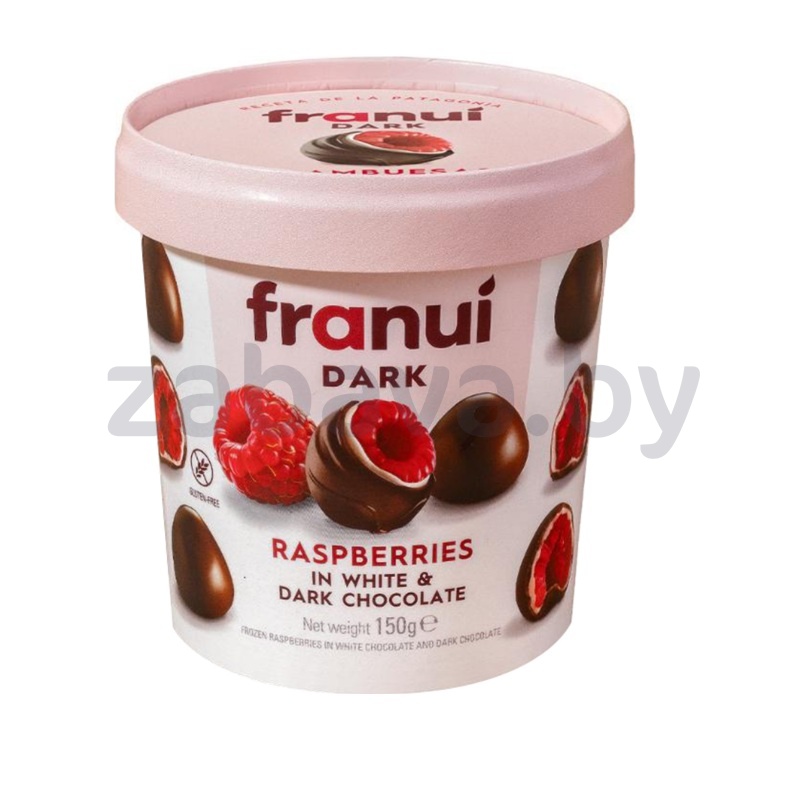 Малина Franui в бело-мол. и темном шоколаде, замор., 150 г, Испания