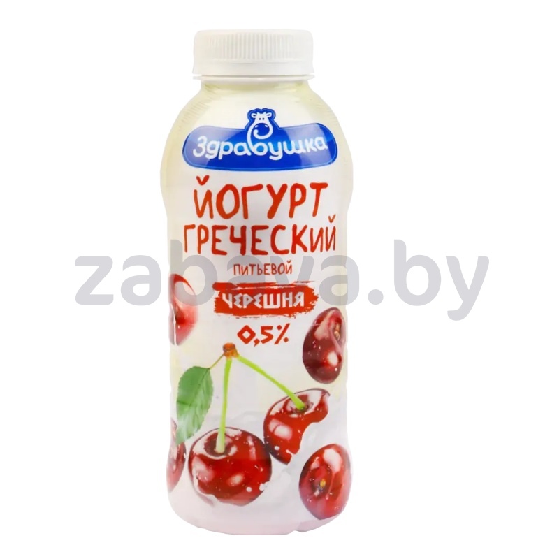 Йогурт греческий «Здравушка», черешня, 0,5%, 430 г