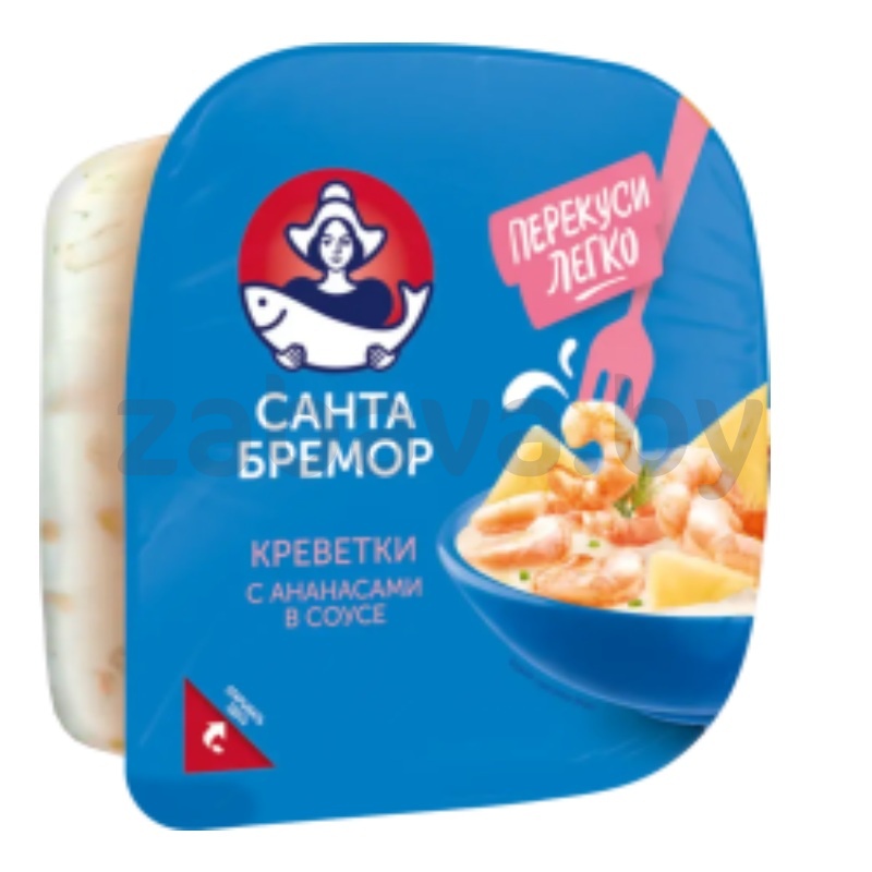 Салат «Санта Бремор», креветки с ананасами в соусе, 150 г