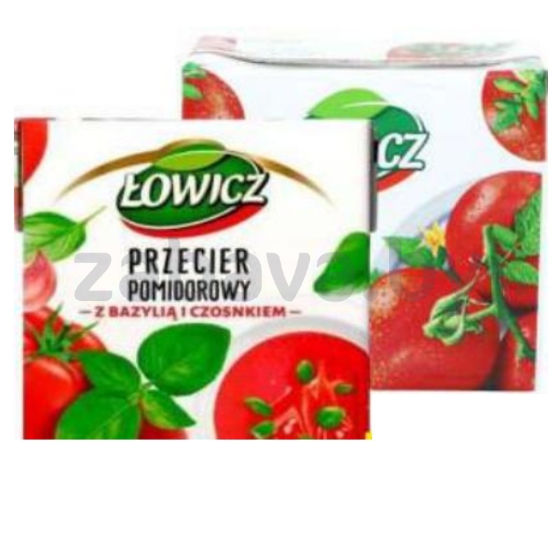 Пюре томатное Lowicz, целые или с базиликом и чесноком, 500 г