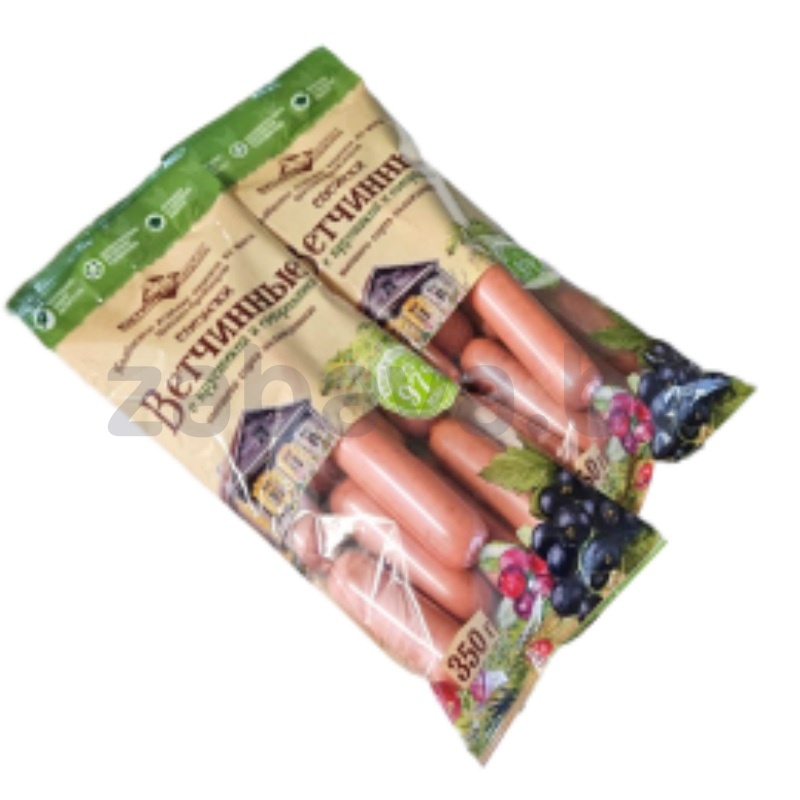 Сосиски «Ветчинные», брусника-смородина, в/с, м/пт, 350 г, «Витконпродукт»