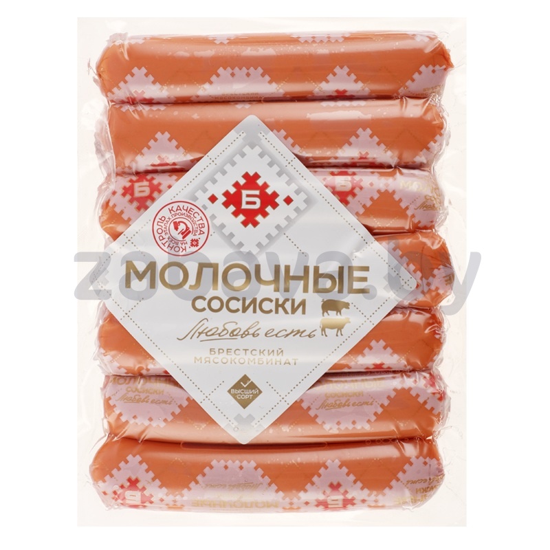 Сосиски «Молочные», в/с, «Брестский» МК, 370 г