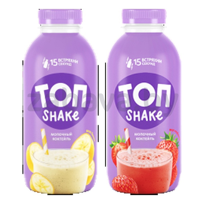 Коктейль молочный «Топ» Shake, 2%, 450 г, клубника или банан