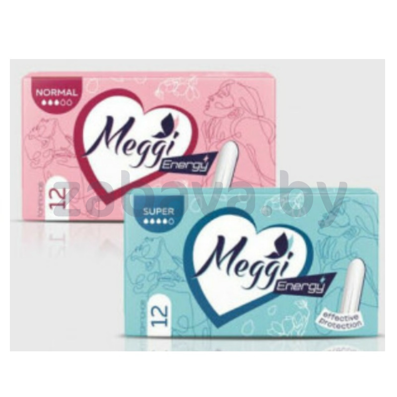 Тампоны Meggi Cotton Normal/Super energy, 12 шт.