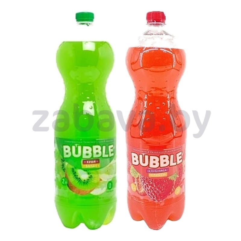 Напиток газированый Bubble, киви-банан или клубника-сливки, 2 л