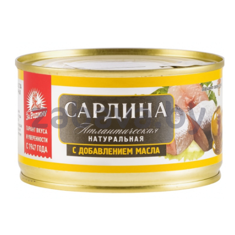 Консервы рыбные «За Родину», сардина нат. с доб. масла, 230 г
