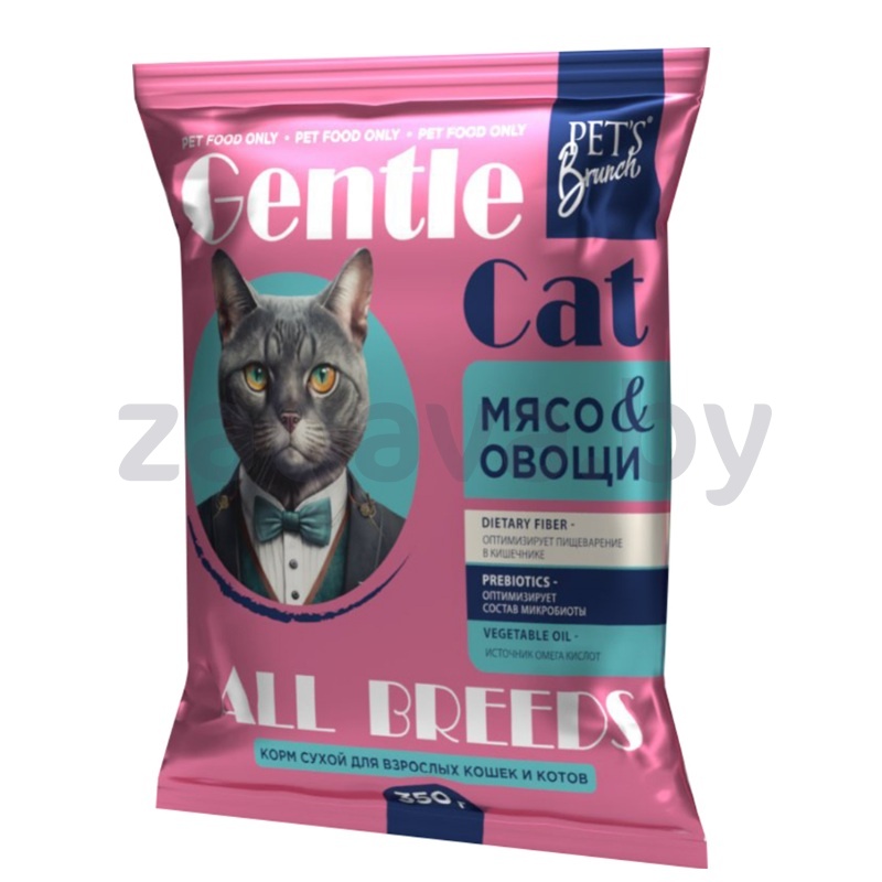 Корм Gentle Cat, мясо-овощи, 350 г