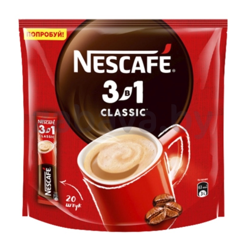 Кофейный напиток Nescafe Classic, 3 в 1, 20 шт., 290 г