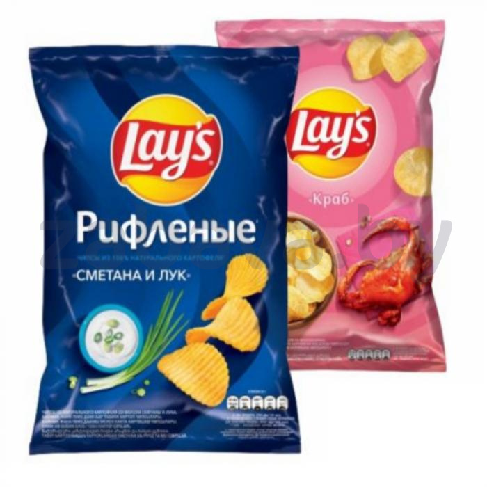 Чипсы Lay`s, сметана и лук/краб, 140 г