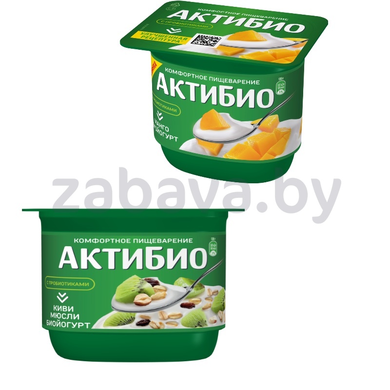 Биойогурт «АктиБио», киви-мюсли или манго, 130 г