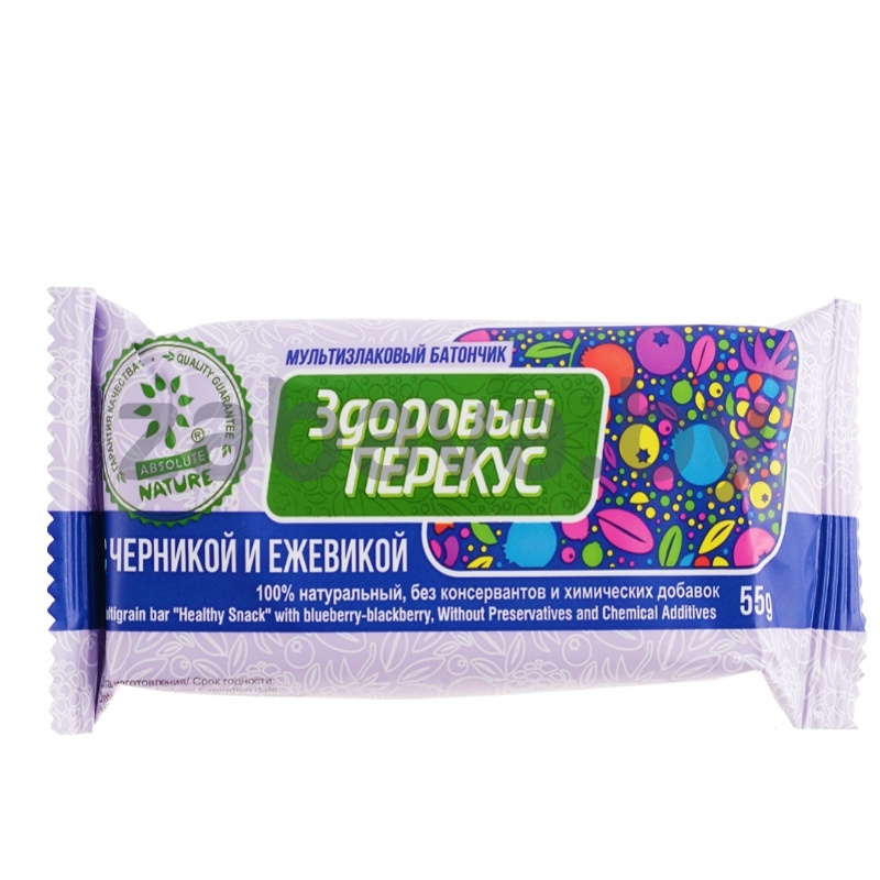 Батончик-мюсли «Здоровый Перекус», черника-ежевика, 55 г