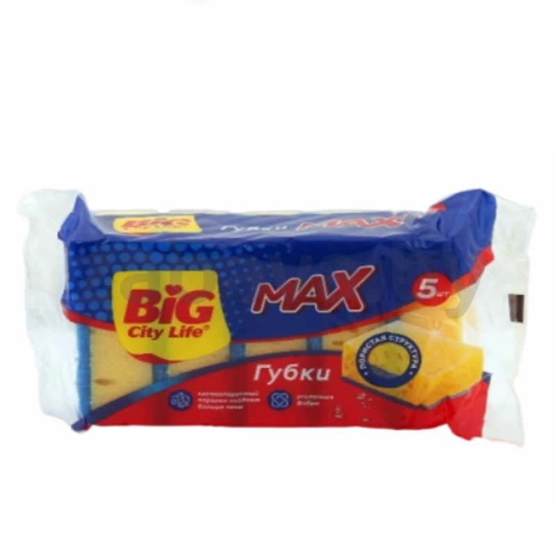 Губки кухонные крупнопор. Big City MAX, 5 шт.