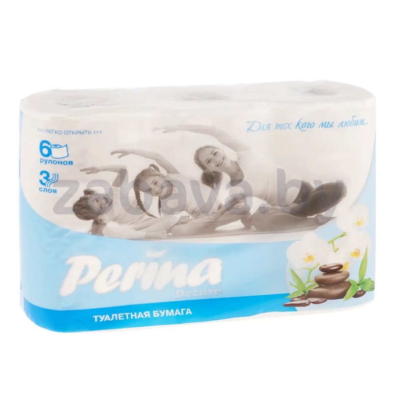 Бумага туалетная Perina, deluxe, 3 сл., 6 рул.