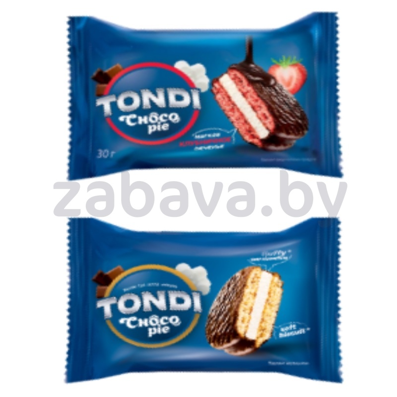 Печенье Tondi, Choco Pie, клубника/маршмеллоу, 180 г
