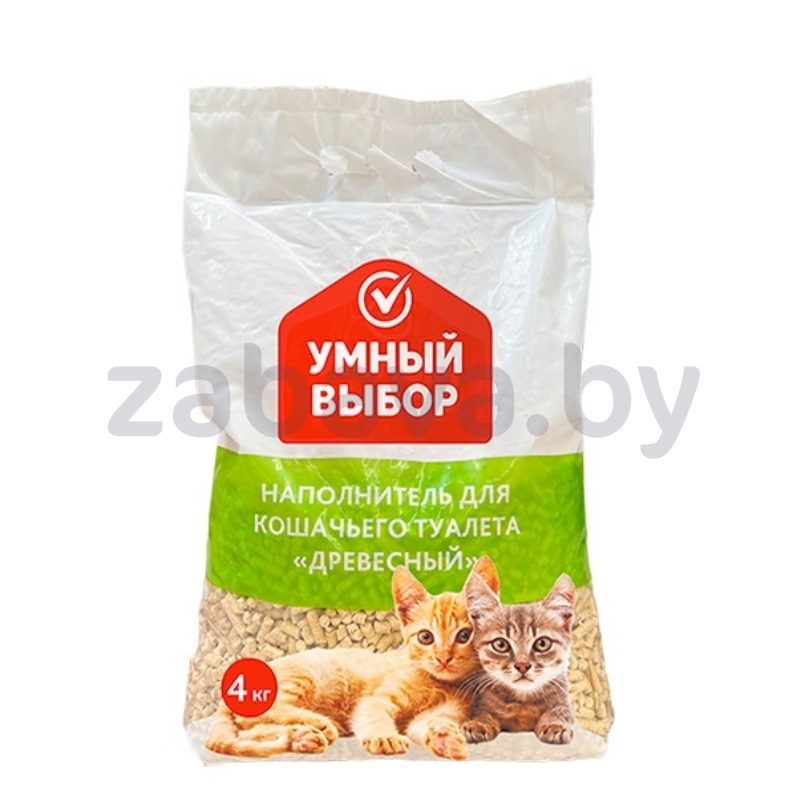 Наполнитель д/кошачьего туалета «Умный выбор», древесн., 10 л/ 4 кг