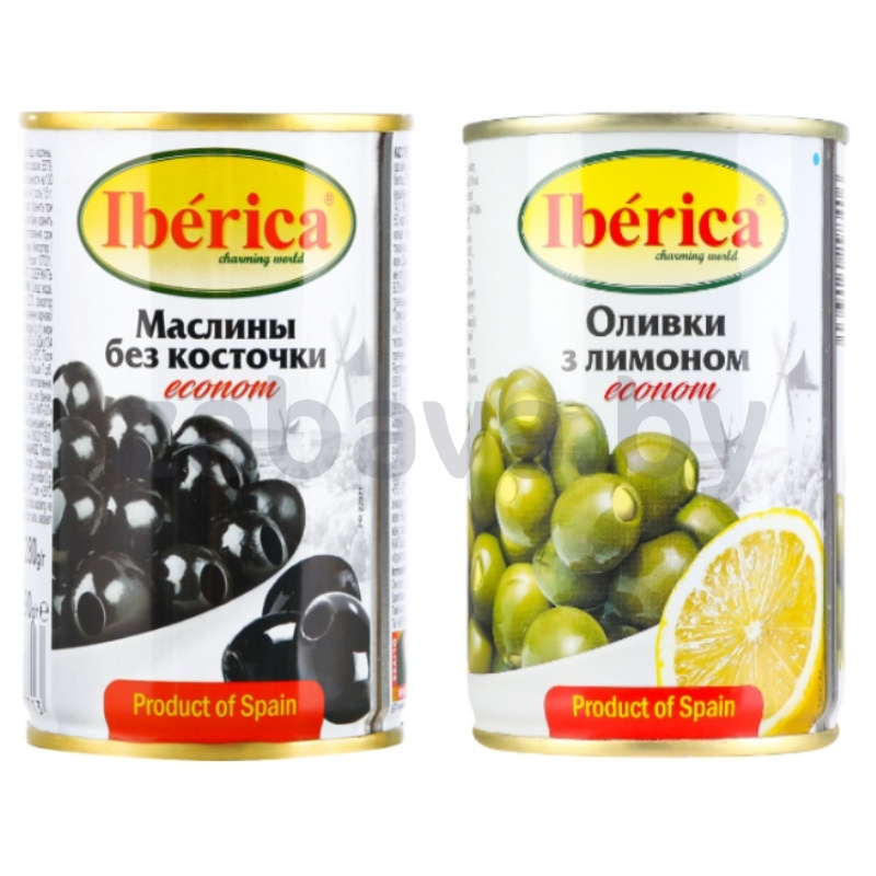 Оливки Iberica с лимоном или маслины б/к, 280 г