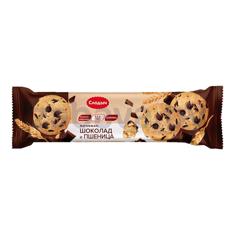 Печенье «Слодыч» Chocolate & Wheatа, пшеница и шоколад, 145 г