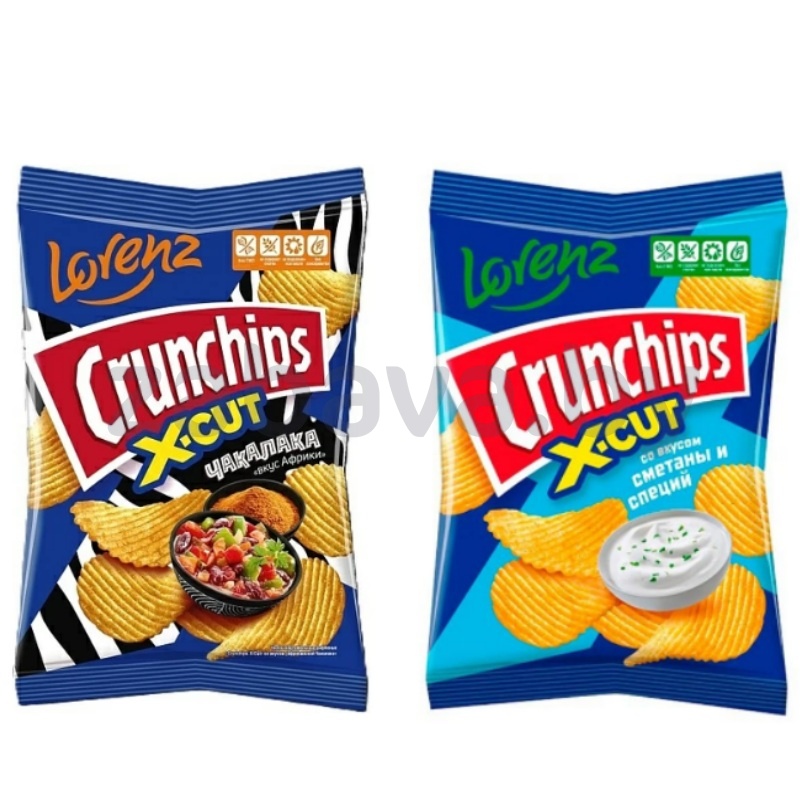 Чипсы рифлёные Crunchips, чакалака или сметана-специи, 130 г