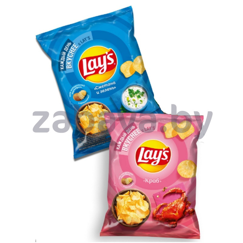 Чипсы Lay's, картофельные, краб/сметана-зелень, 70 г