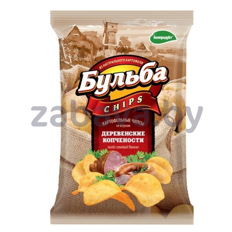 Чипсы из сырого картоф. «Бульба chips», со вк. деревенских копченостей, 75 г