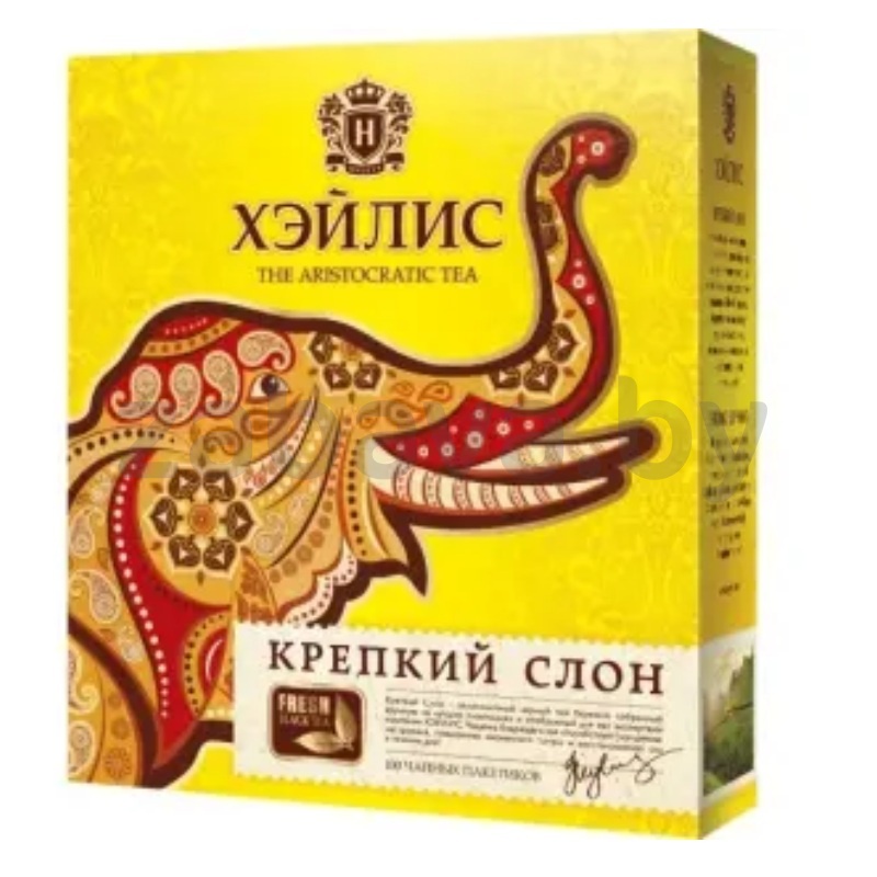 Чай черный «Хэйлис», крепкий слон, 100 пак.