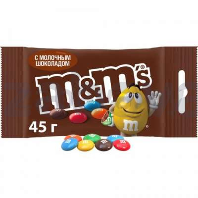 Драже M&M’s с молочным шоколадом, 45 г