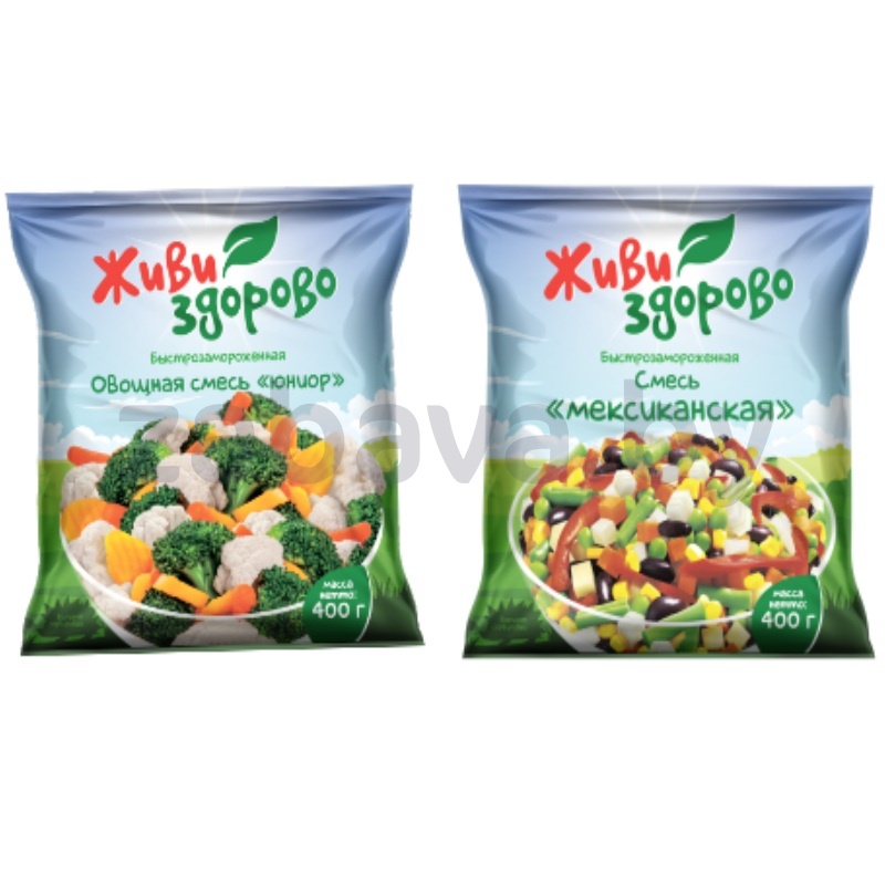 Смесь овощная «Живи здорово» «Юниор» или «Мексиканская», замор., 400 
