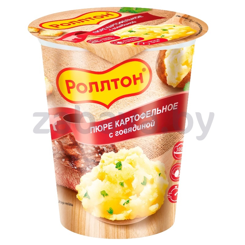Пюре картофельное «Роллтон» с говядиной, 55 г